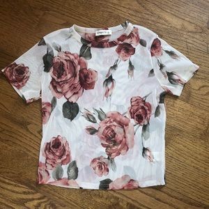 Mesh rose top